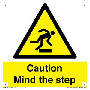 Caution Mind the step warning sign